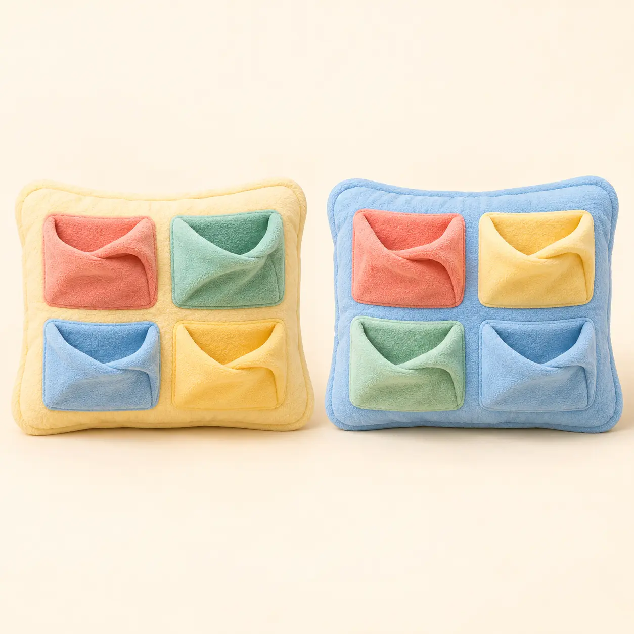 Pocket Pup Puzzle — Cream yellow / Sky blue